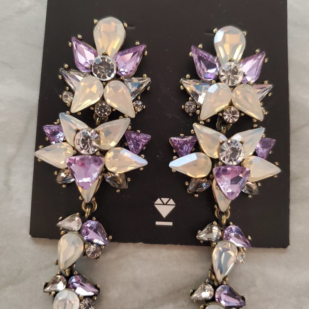 ✨ NEW Baublebar Iridescent Rhinestones Crystals Pave Drop Dangle Statement ✨ - Picture 3 of 5